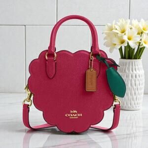 Coach Raspberry Crossbody Leather Purse in Bright Violet Pink CR252